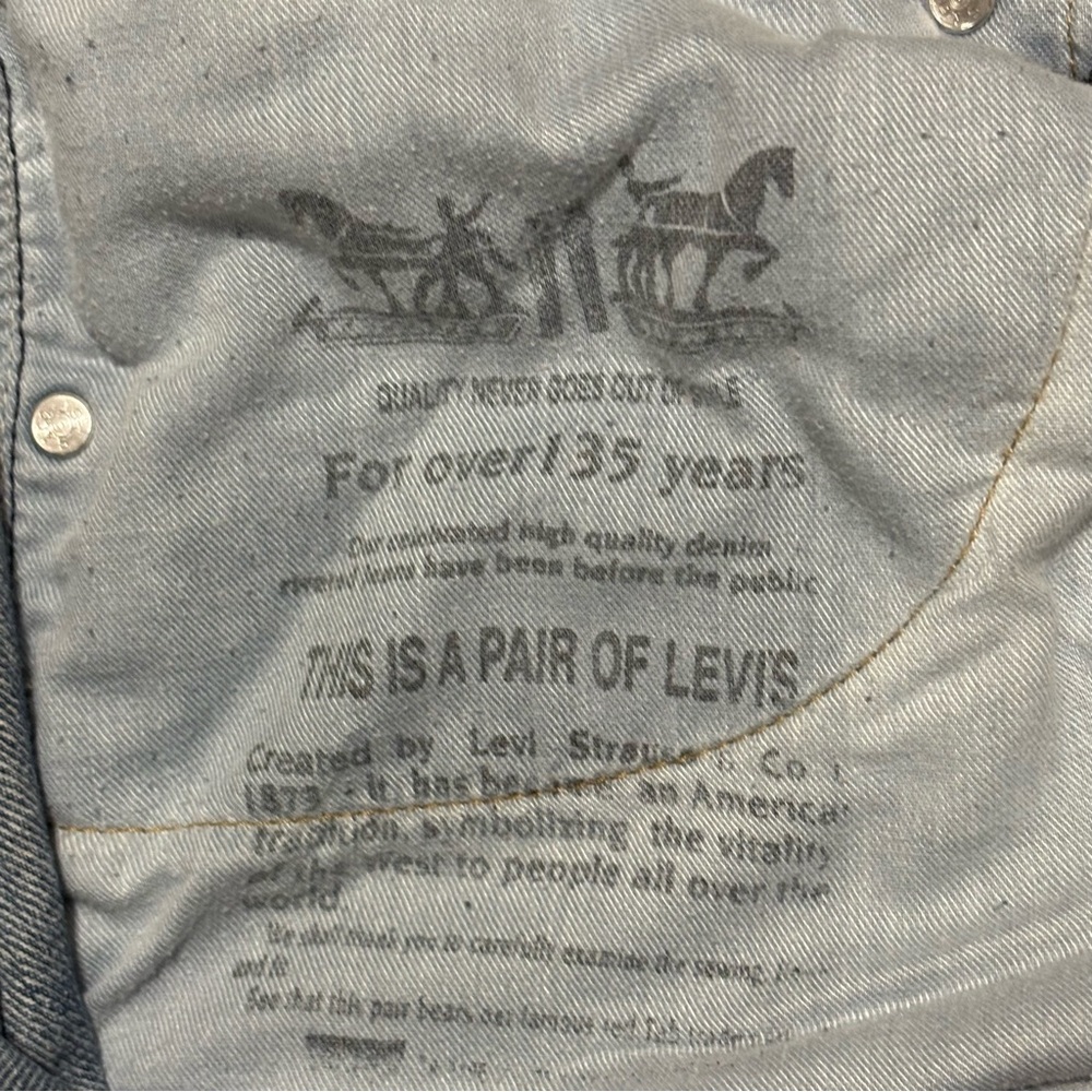 Levi's 505 Blue Straight Cotton Classic Timeless Design Jeans 38x30 - Picture 5 of 5